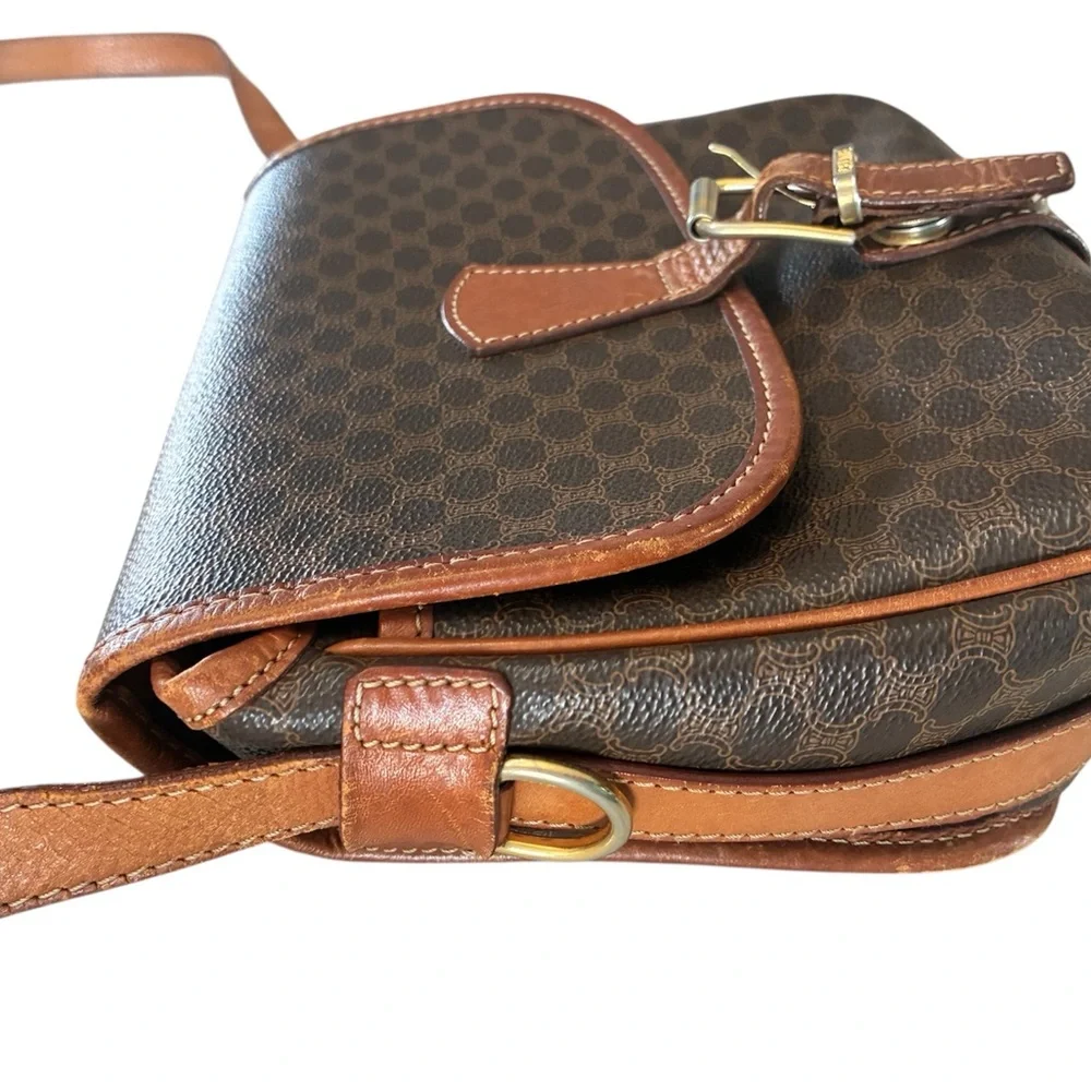 Vintage Rare Medium Celine Macadam Crossbody Bag - Picture 5 of 12